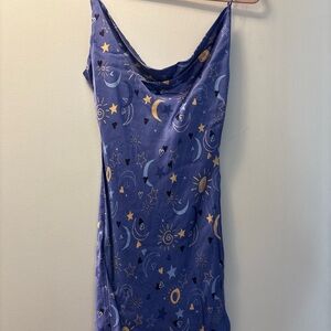 Blue Celestial Print Dress ZARA